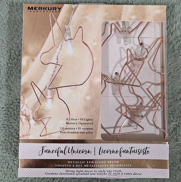 Merkury Innovations Fanciful Unicorn Metallic Rose Gold Light Strand - Picture 1 of 4